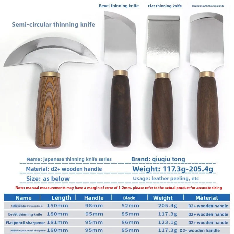 Japanese Style Leather Thinning Knife Hand Forged Leather Craft Tool for Carving Tanning Leather Art DIY Leatherworking Projects
