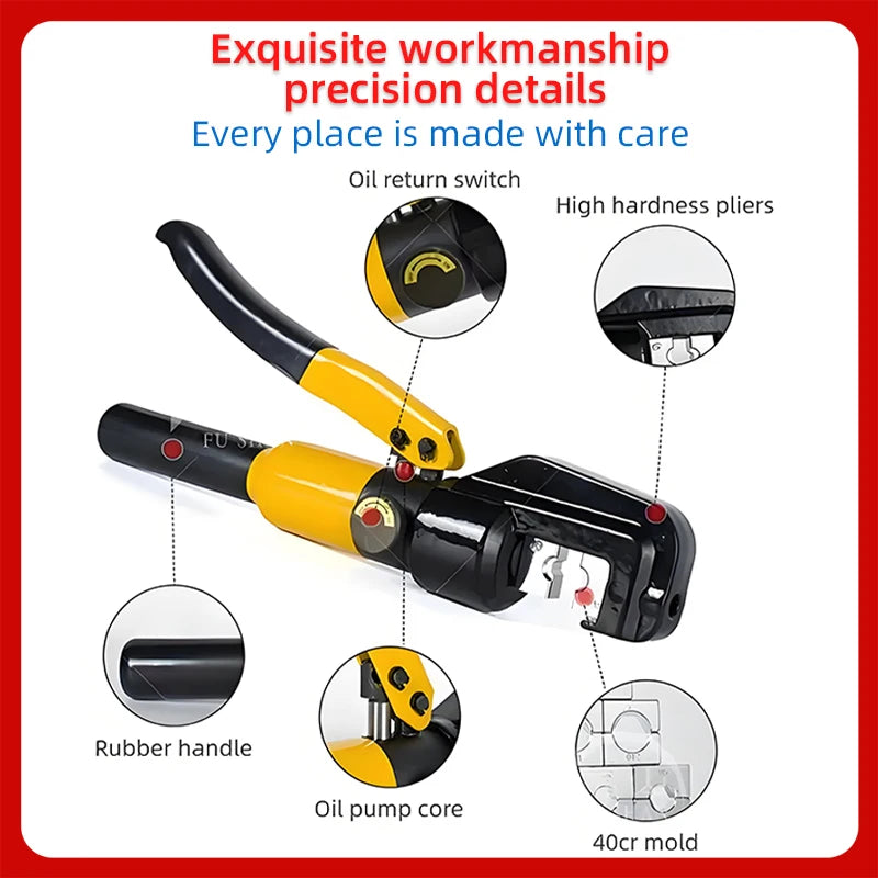 6-120mm² Hydraulic Crimping Pliers YQK-120 Pressure 8T Home Hydraulic Tools Hydraulic Pliers DIY Cable Terminal Crimping Pliers