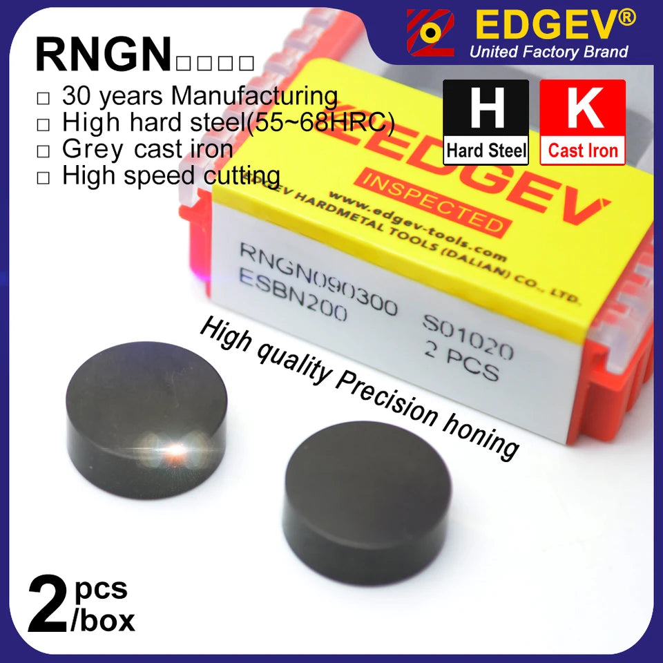 RNGN0603 RNGN0903 RNGN1203 RNGN1204 round CBN inserts PCBN turning tool cnc lathe cutter RNGN 0904 cubic boron nitride plate 2pc
