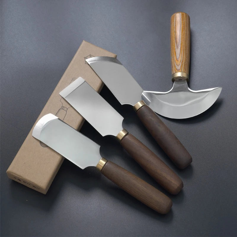 Japanese Style Leather Thinning Knife Hand Forged Leather Craft Tool for Carving Tanning Leather Art DIY Leatherworking Projects