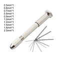 11PC Silver Hand Twisted Drill Handle Single Head Small Tool Set for DIY Amber Walnut Hole Punching Art Play Manual Hole Opener
