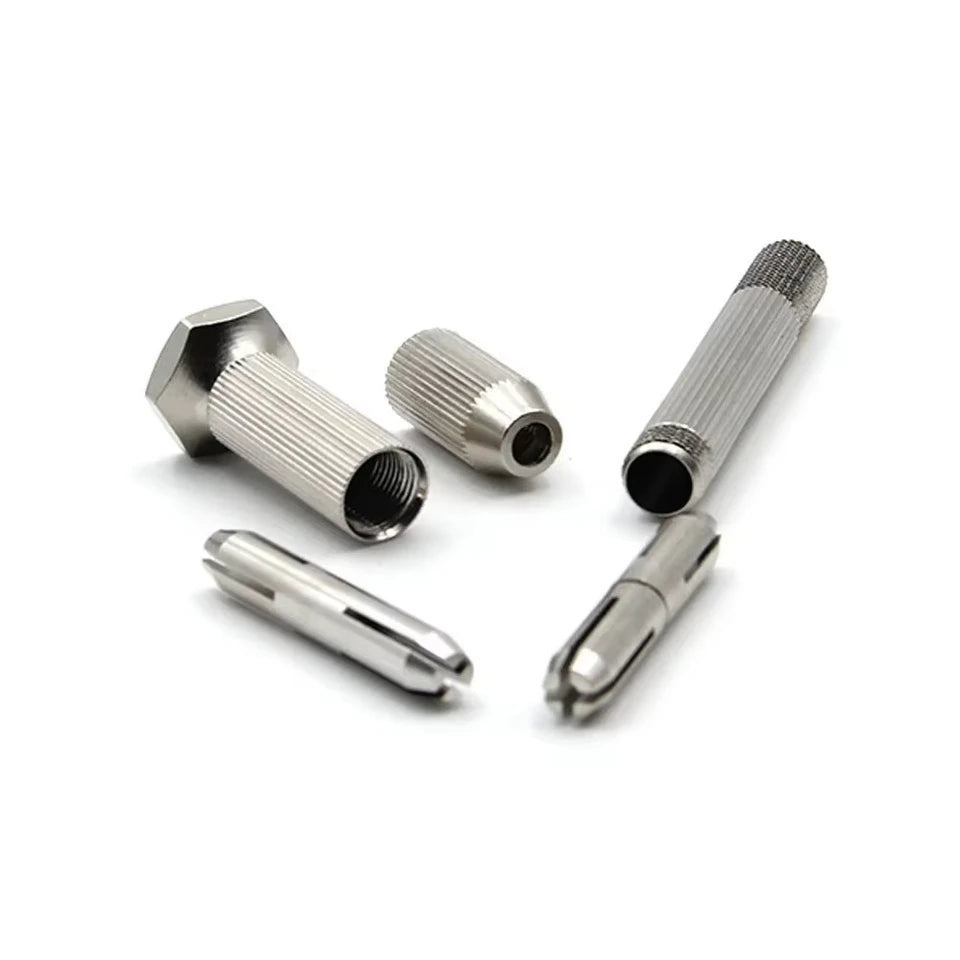 11PC Silver Hand Twisted Drill Handle Single Head Small Tool Set for DIY Amber Walnut Hole Punching Art Play Manual Hole Opener