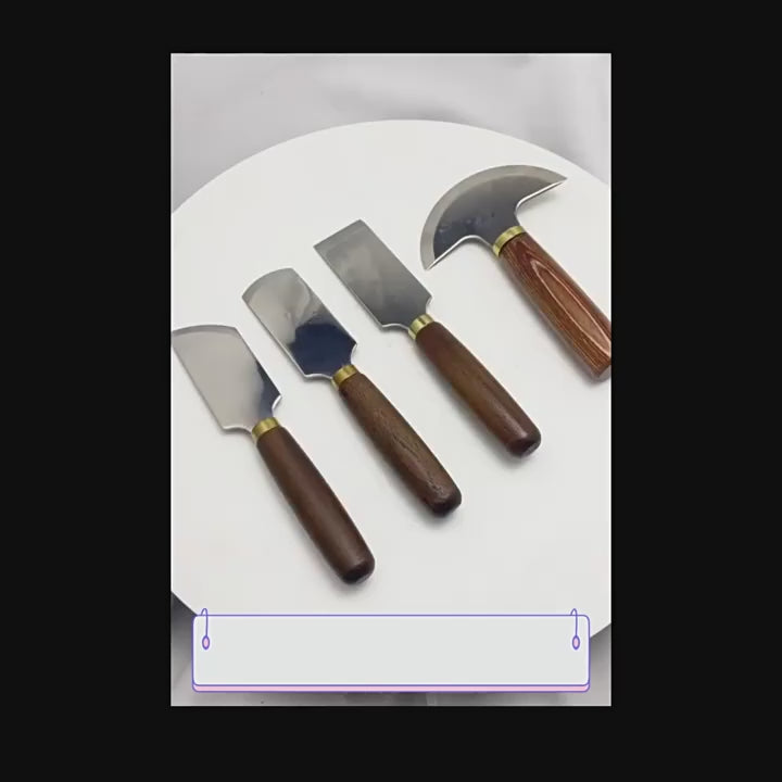 Japanese Style Leather Thinning Knife Hand Forged Leather Craft Tool for Carving Tanning Leather Art DIY Leatherworking Projects